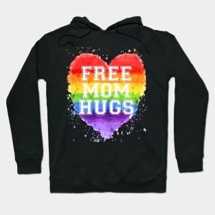 Free Mom Hugs  LGBT Gay Pride Flag Hoodie